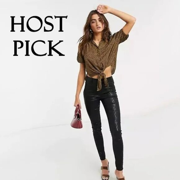 Free People Leopard Print Blouse - Picture 2 of 16